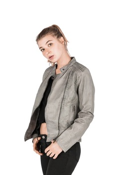Geaca de piele Lotte CBL, Gri, Gri Geaca de piele Lotte CBL, Gri, Gri