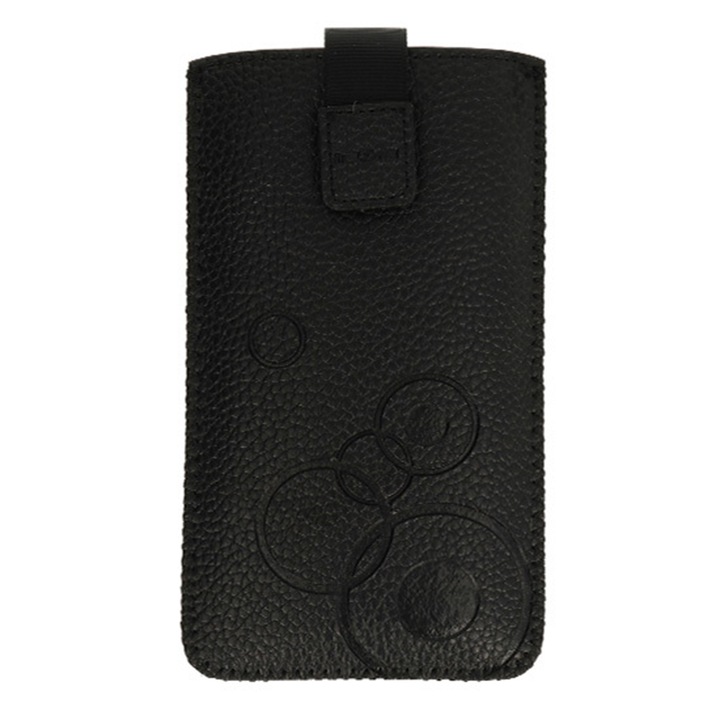 G-Tech калъф тип чанта, съвместим с Motorola Moto E7, здраво закопчаване, еко кожа, черен
