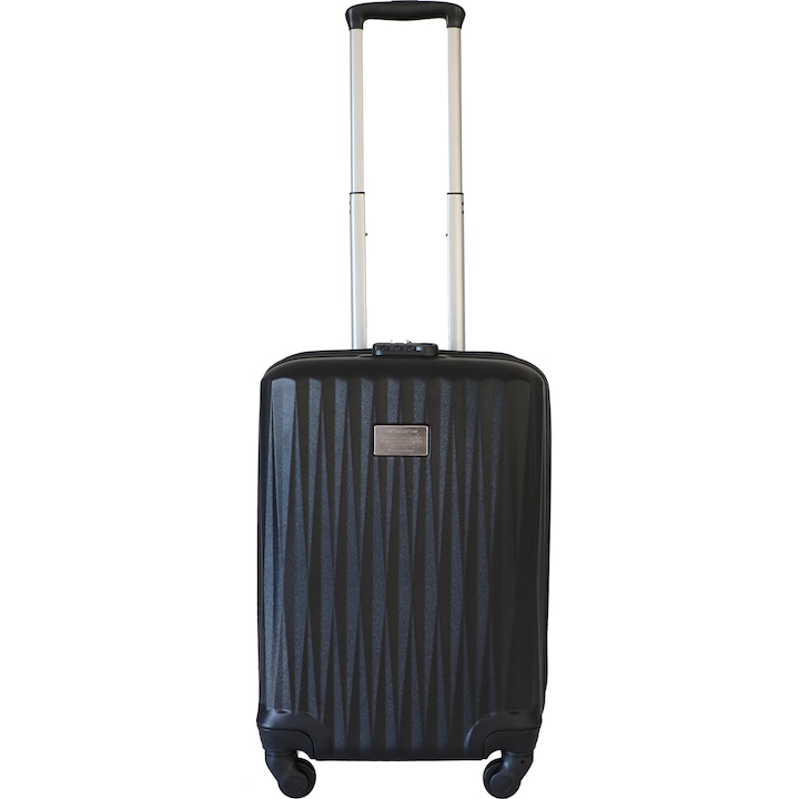 Kring Ground CALYPSO Gurulós bőrönd, Fekete, 55 cm