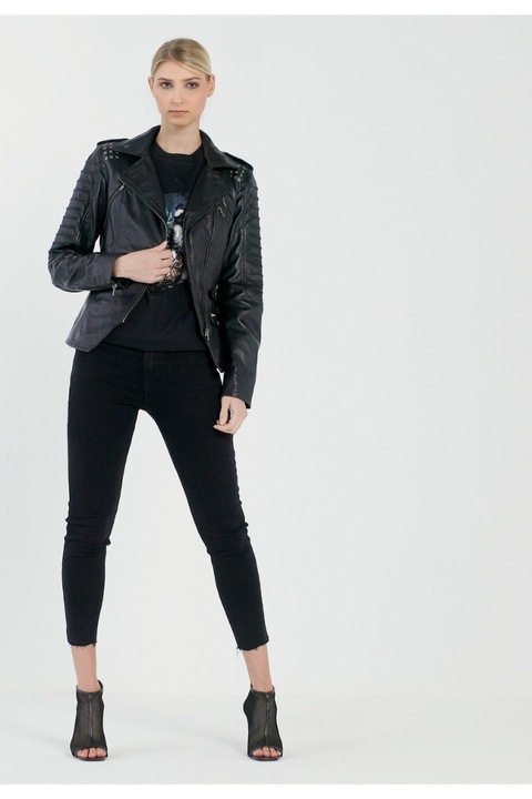 Geaca de piele Nora CBL, Negru, Negru