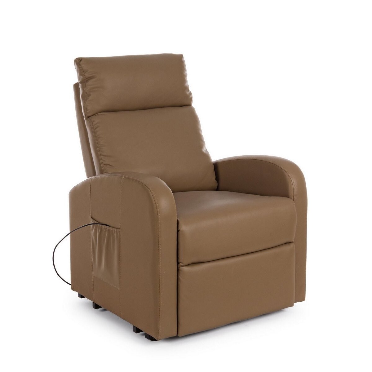 Fotoliu rabatabil tapiterie piele ecologica maro Lift 73 cm x 93/163.5 cm x 106 h x 45.5 h1 x 61.5 h2