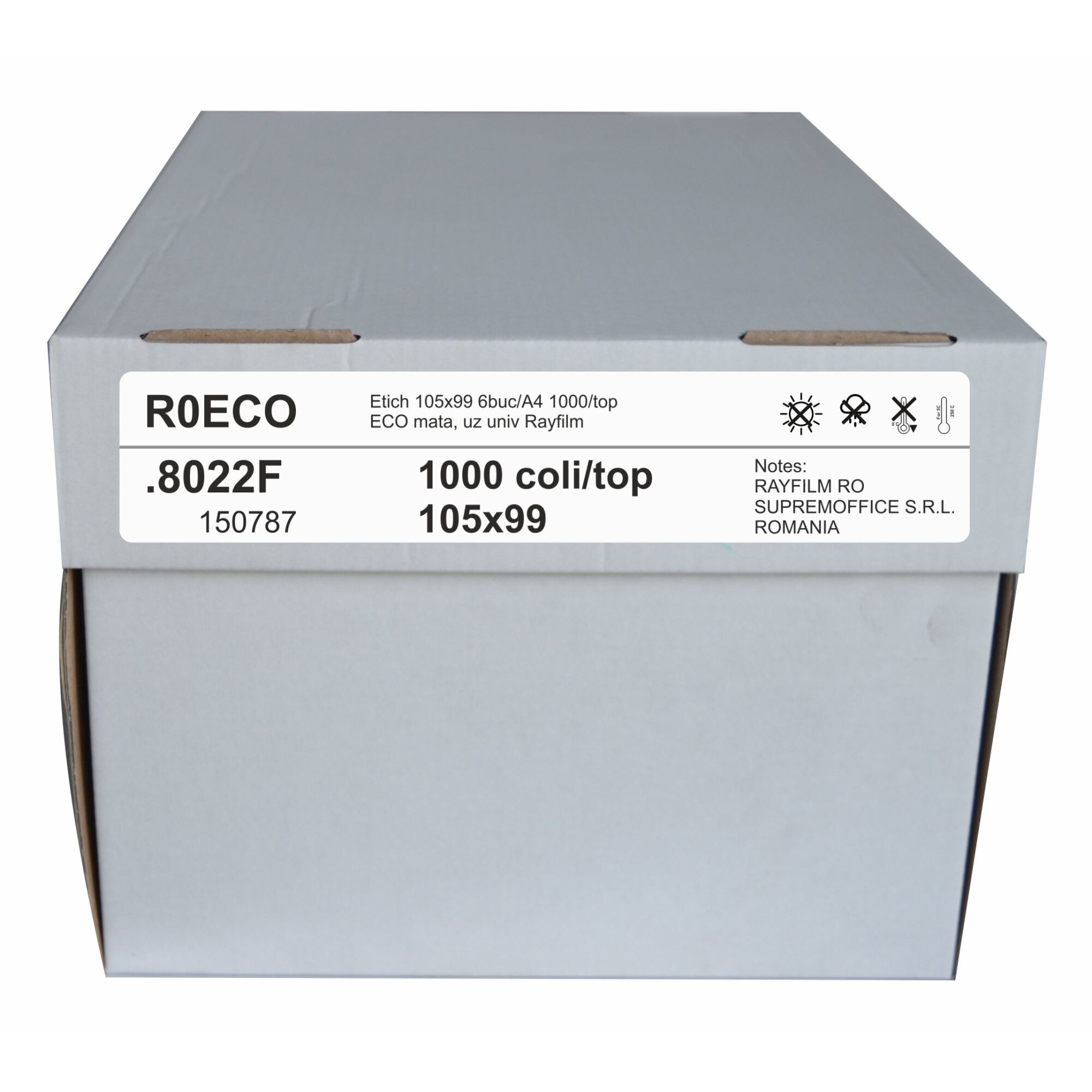 Etichete hartie autoadezive 105x99 6buc/A4 1000/top ECO mata, uz universal Rayfilm