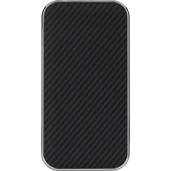 Incarcator Wireless Pitaka Air Essential Crystal Sylver, Fast Wireless (10W / 7.5W), Fibra Aramida, Negru Argintiu