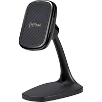 Incarcator Wireless Pitaka MagMount Ebony, Fast Wireless (10W / 7.5W), Magnetic, Fibra Aramida, Negru