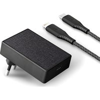 Incarcator retea UNIQ cu cablu Lightning Votre Slim Kit, 1 X USB Tip-C, 18W, Power Delivery, Negru