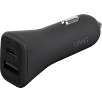 Incarcator auto UNIQ USB Votra Duo, Power Delivery (18W) + USB (12W), 1 X USB - 1 X USB Tip-C, Gri