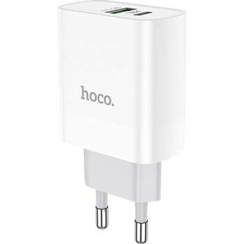 Incarcator retea HOCO C80A USB, 1 X USB - 1 X USB Tip-C, 20W, Quick Charge - Power Delivery, Alb Incarcator retea HOCO C80A USB, 1 X USB - 1 X USB Tip-C, 20W, Quick Charge - Power Delivery, Alb