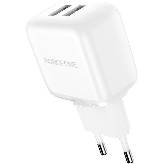 Incarcator retea Borofone BA18 USB, Smart ID, 2.1A, 2 X USB, Alb