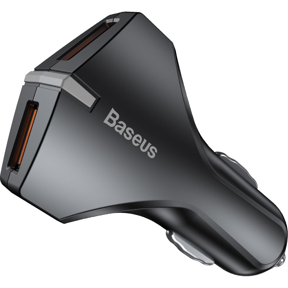 Incarcator auto Baseus USB Small Rocket, Quick Charge, 2 X USB, Negru