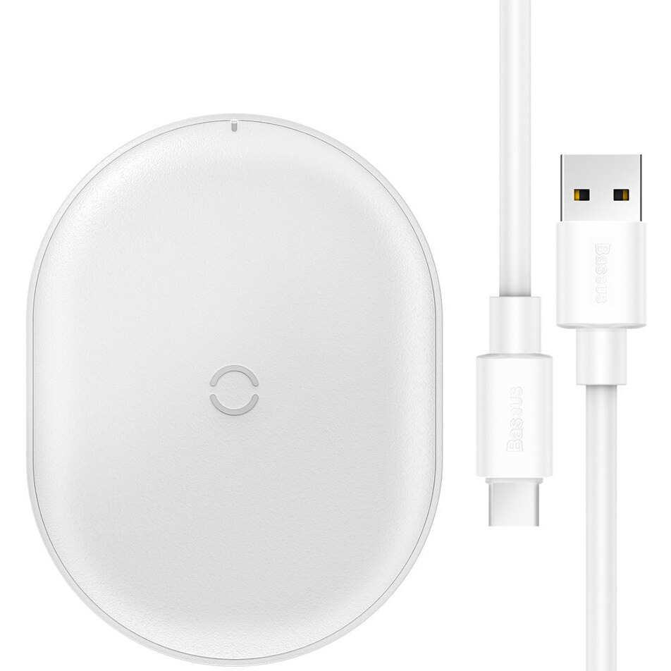 Incarcator retea Baseus Wireless Cobble, Quick Charge, 15W, Alb