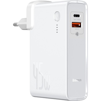 Incarcator retea Baseus GaN cu cablu USB Tip-C, 1 X USB - 1 X USB Tip-C, 45W, Powerbank (10000 mAh), Quick Charge - Power Delivery, Alb Incarcator retea Baseus GaN cu cablu USB Tip-C, 1 X USB - 1 X USB Tip-C, 45W, Powerbank (10000 mAh), Quick Charge - Power Delivery, Alb