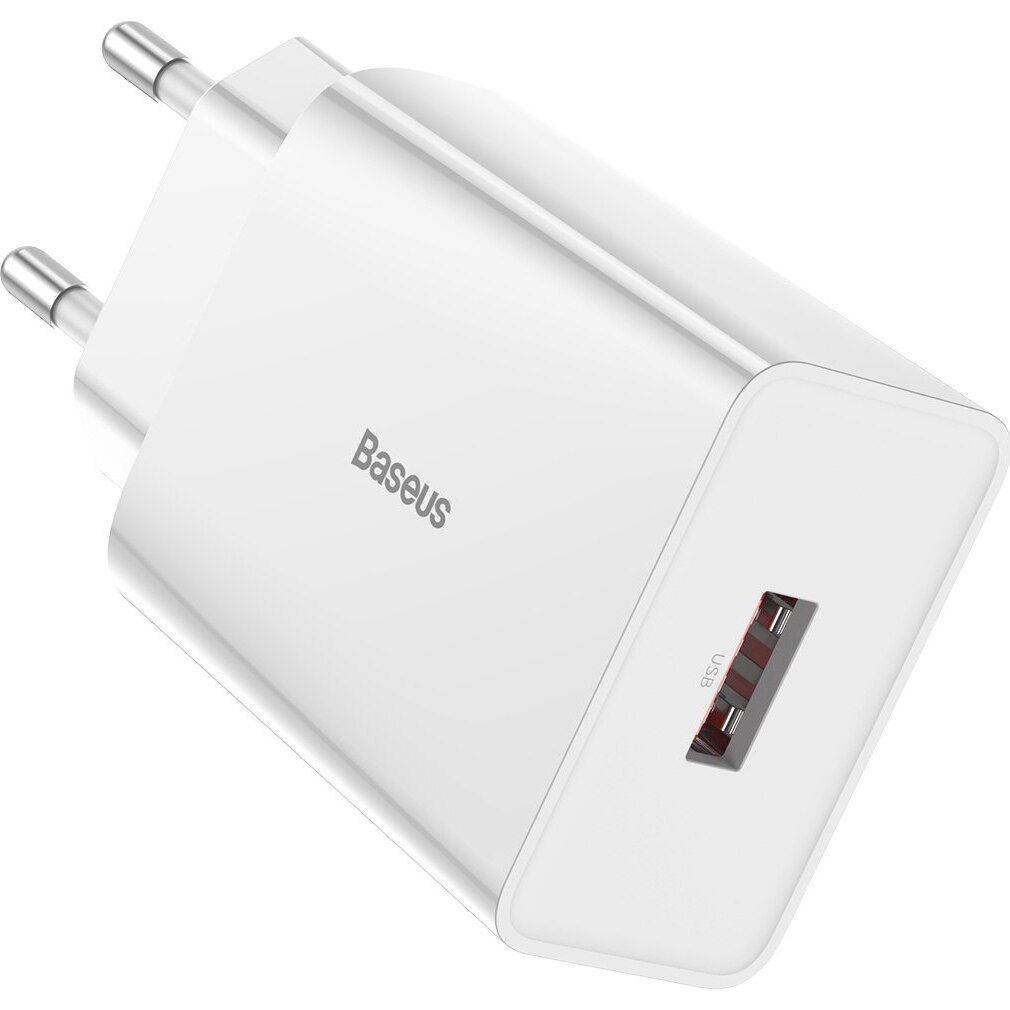 Incarcator Retea USB Baseus Speed Mini, Quick Charge, 18W, 1 X USB, CCFS-W02 Alb