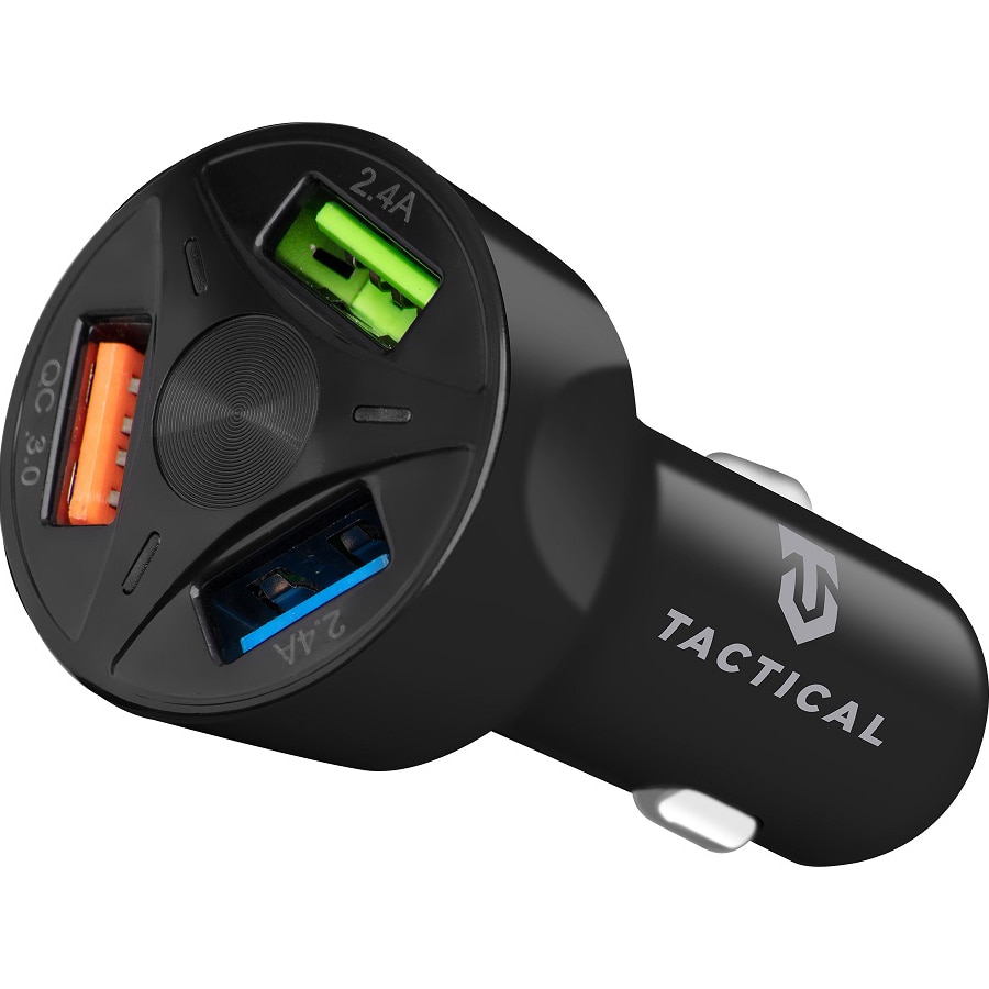 Incarcator auto Tactical LZ-337 USB, 3 x USB, 18W, Quick Charge, Negru
