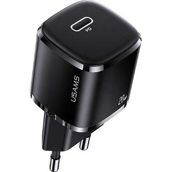 Incarcator retea Usams T36 Mini USB, 1 X USB Tip-C, 20W, Power Delivery, Negru Incarcator retea Usams T36 Mini USB, 1 X USB Tip-C, 20W, Power Delivery, Negru
