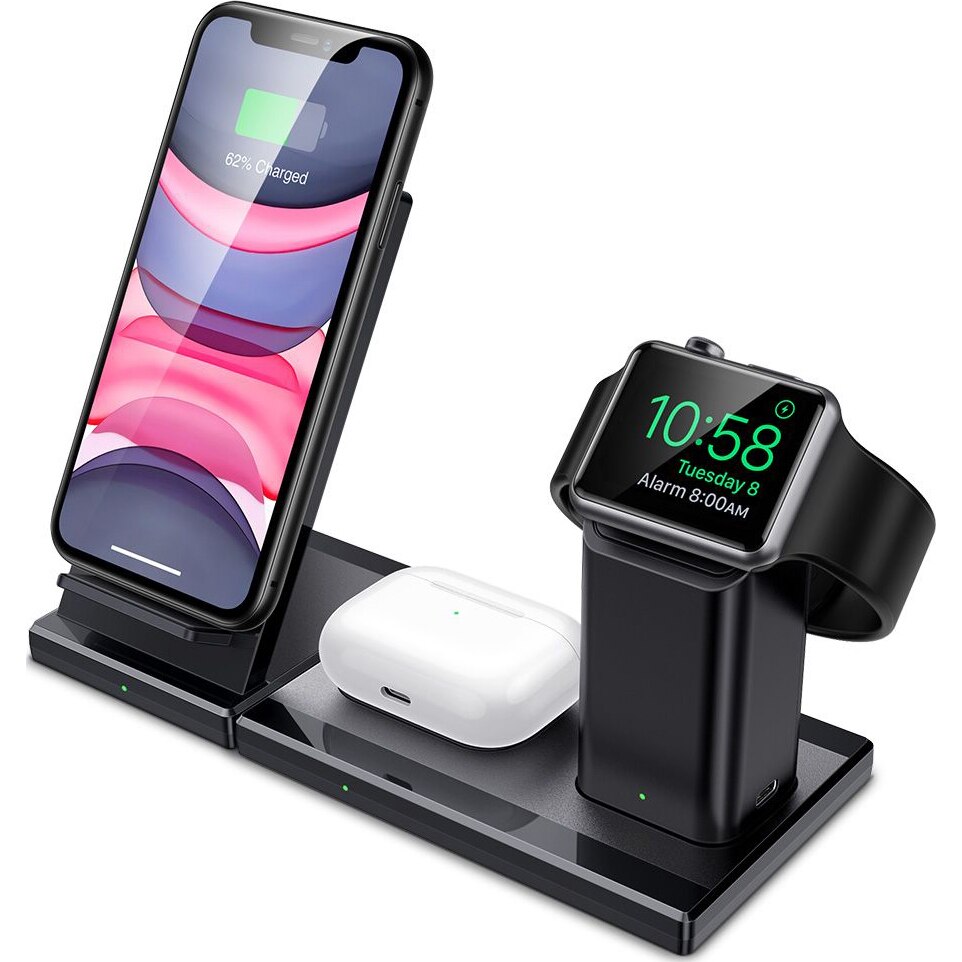 Incarcator retea ESR Station Wireless, Quick Charge, 10W, Negru