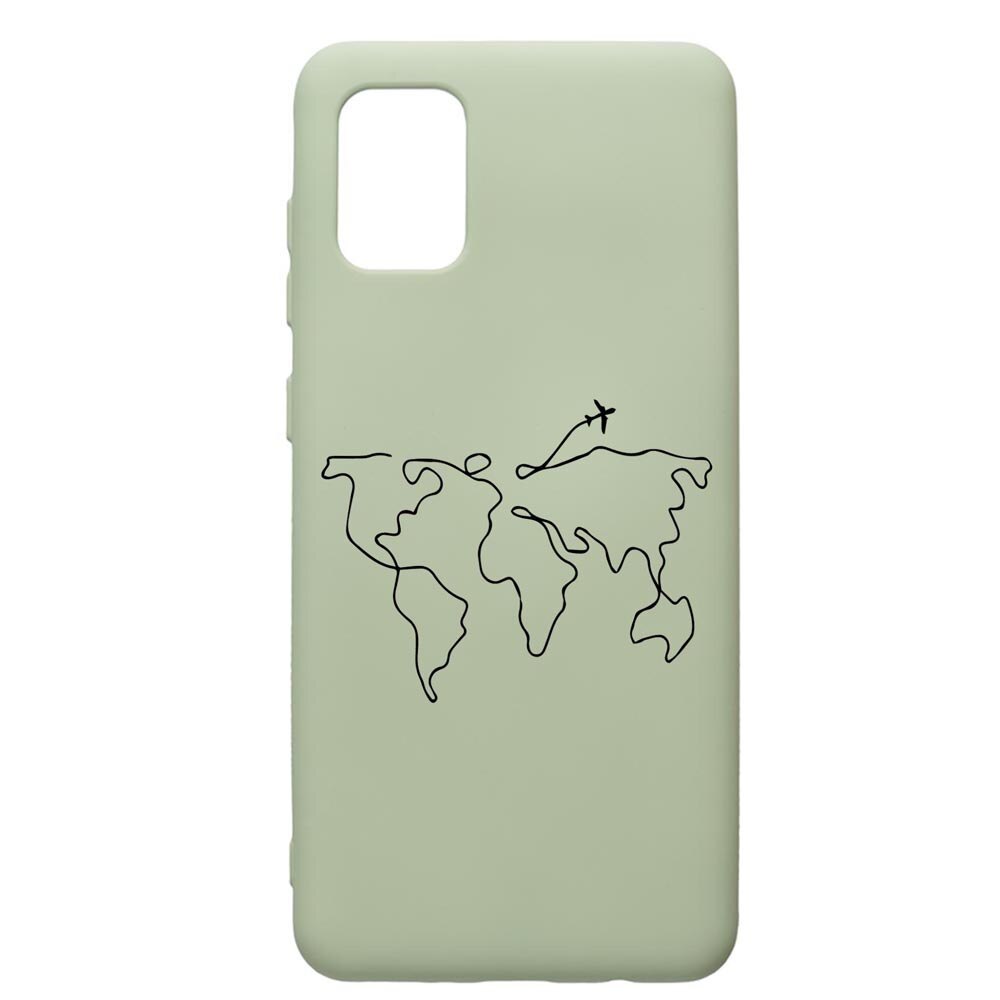 Husa Premium Silicon Compatibila Cu Samsung Galaxy A71, Travel, cu interiorul din material textil, protectie camera, Beryl, PGR733