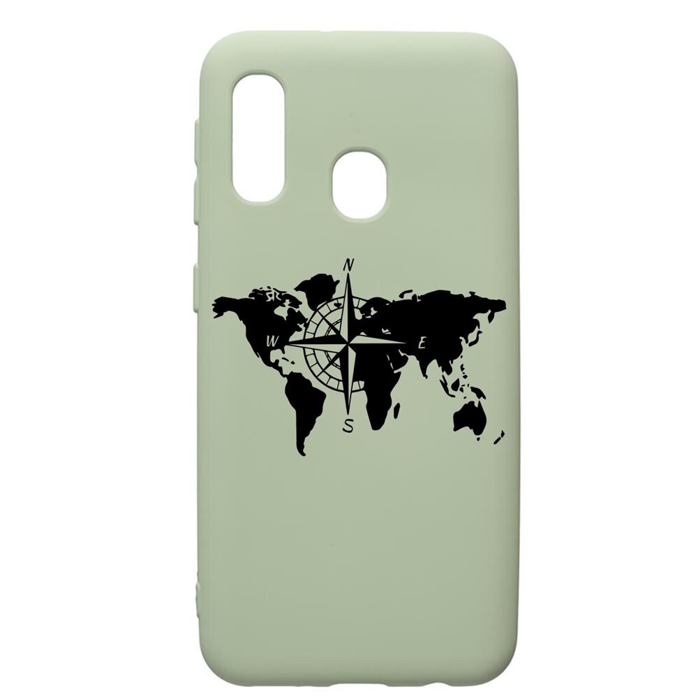 Husa Premium Silicon Compatibila Cu Samsung Galaxy A40, Traveler, cu interiorul din material textil, protectie camera, Beryl, PGR735