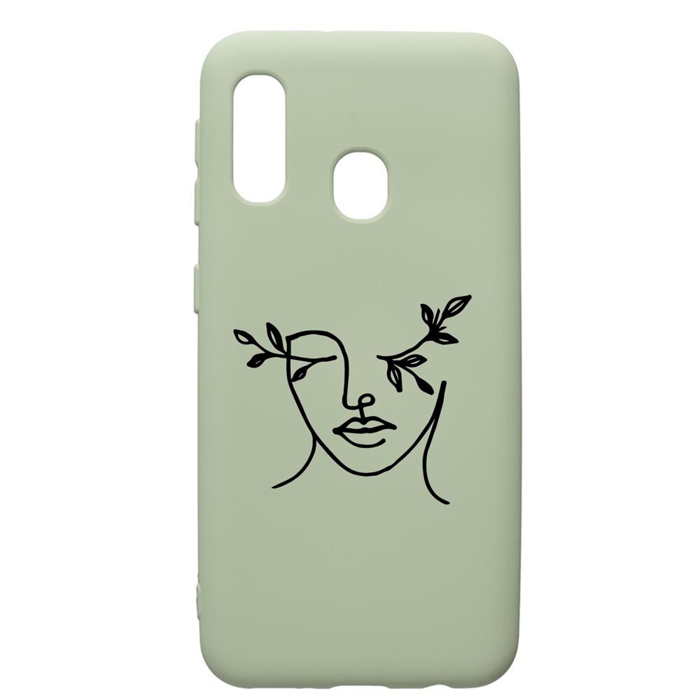 Husa Premium Silicon Compatibila Cu Samsung Galaxy A20e, Woman Abstract, cu interiorul din material textil, protectie camera, Beryl, PGR736