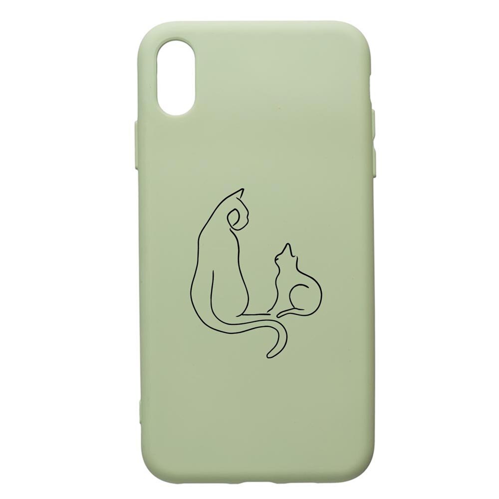 Husa Premium Silicon Compatibila Cu Apple iPhone XR, Abstract Cat, cu interiorul din material textil, protectie camera, Beryl, PGR738