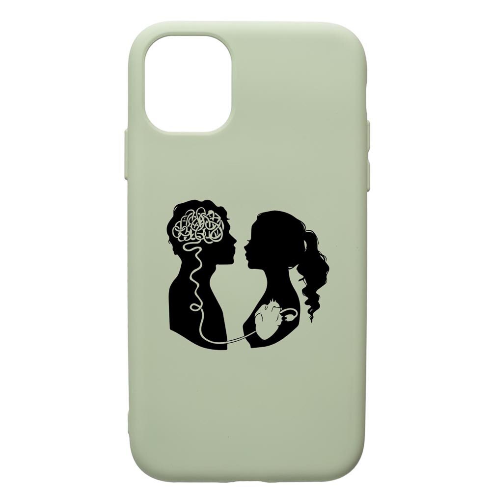 Husa Premium Silicon Compatibila Cu Apple iPhone 11 Pro, Love With Brain, cu interiorul din material textil, protectie camera, Beryl, PGR748