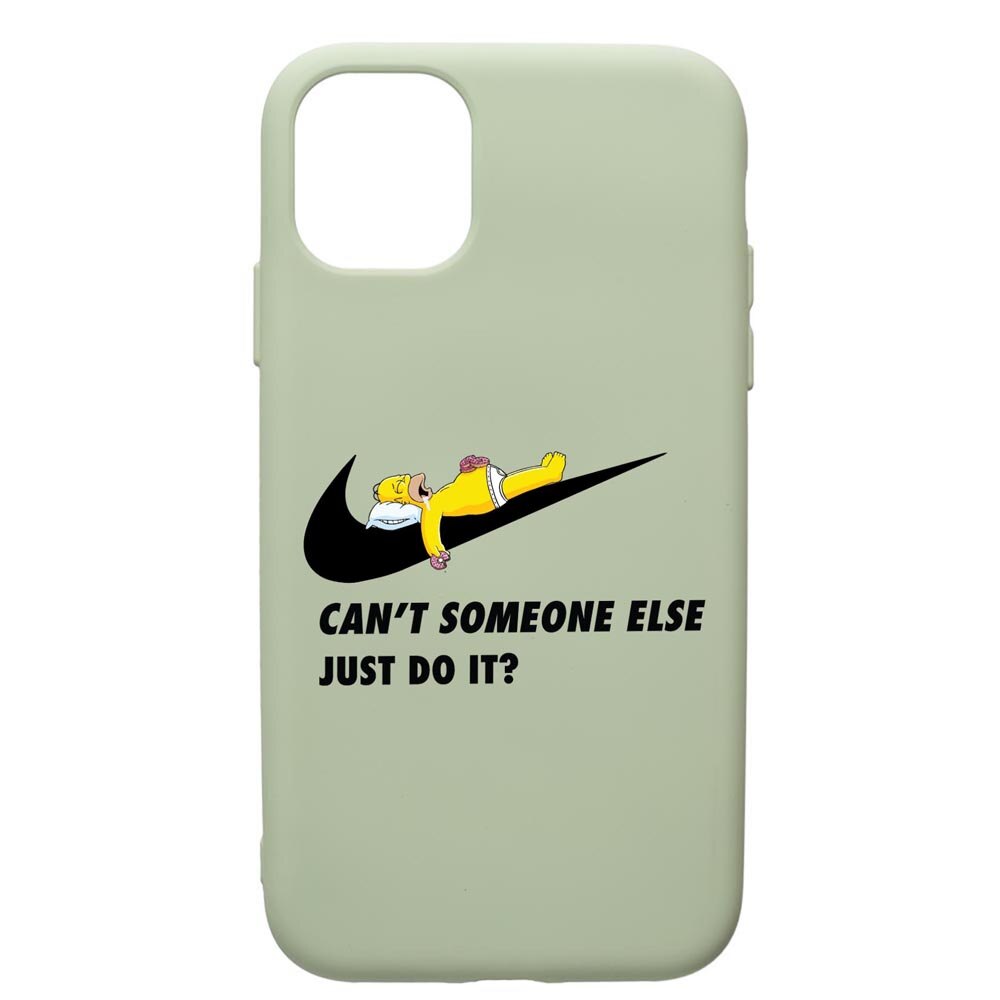 Husa Premium Silicon Compatibila Cu Apple iPhone 12 Mini, Simpson Just Do It, cu interiorul din material textil, protectie camera, Beryl, PGR751