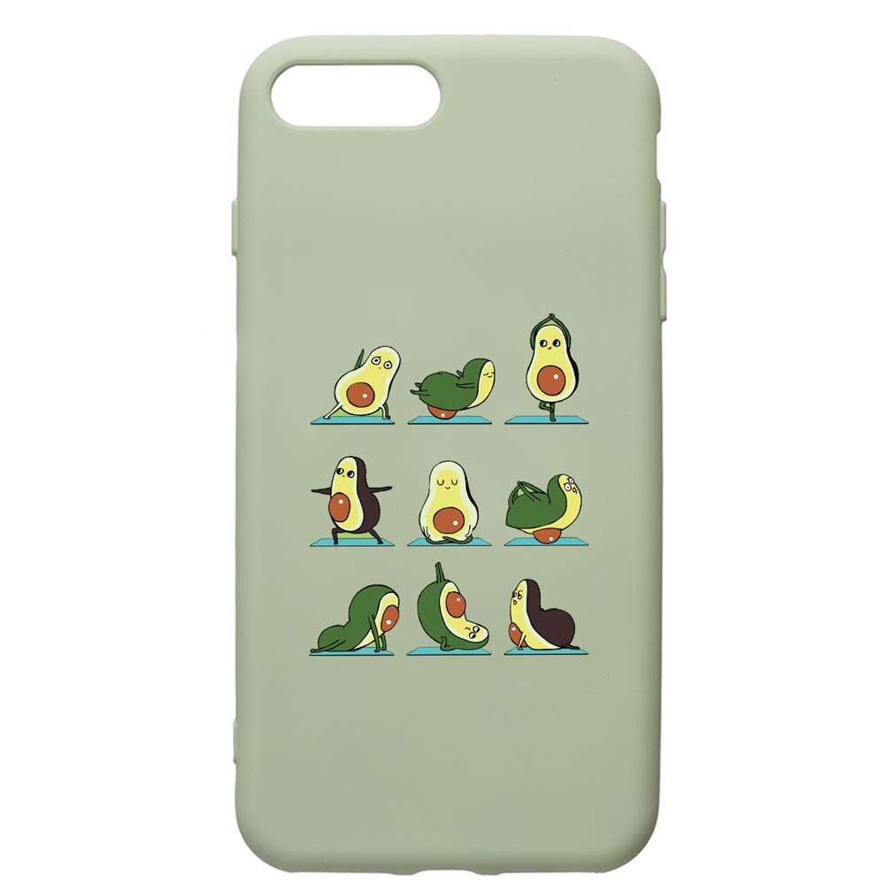 Husa Premium Silicon Compatibila Cu Apple iPhone 8 Plus / iPhone 7 Plus, Avocado Yoga, cu interiorul din material textil, protectie camera, Beryl, PGR752