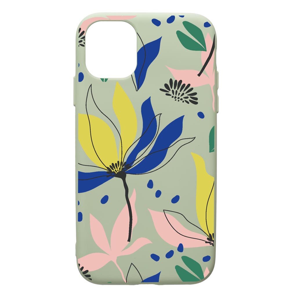 Husa Premium Silicon Compatibila Cu Apple iPhone 11 Pro Max, Flowers Pattern, cu interiorul din material textil, protectie camera, Beryl, PGR754