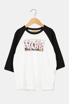 Vans, Bluza cu maneci 3/4 Floral Flame, Alb/Negru/Roz pastel Vans, Bluza cu maneci 3/4 Floral Flame, Alb/Negru/Roz pastel