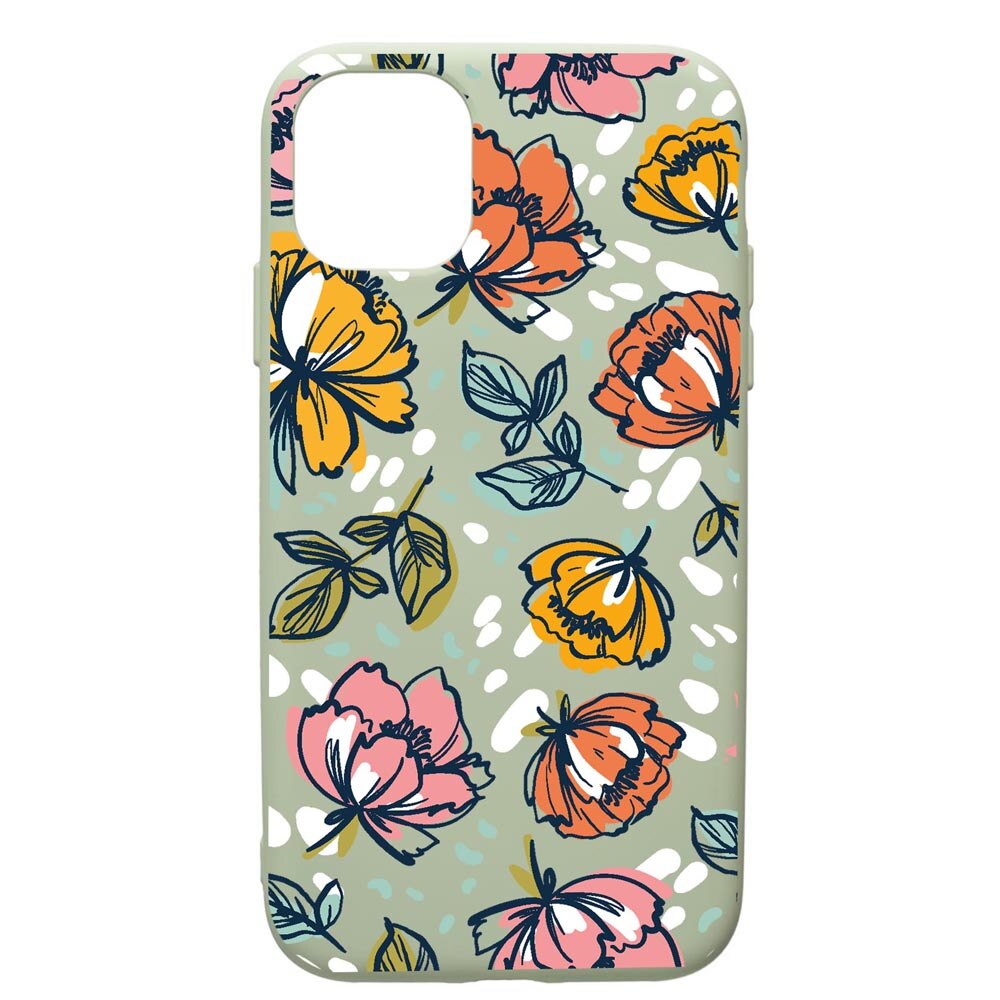 Husa Premium Silicon Compatibila Cu Apple iPhone 12 Pro, Flowers - Pastel Colors, cu interiorul din material textil, protectie camera, Beryl, PGR755