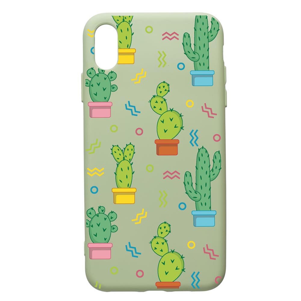 Husa Premium Silicon Compatibila Cu Apple iPhone XR, Cactus, cu interiorul din material textil, protectie camera, Beryl, PGR770