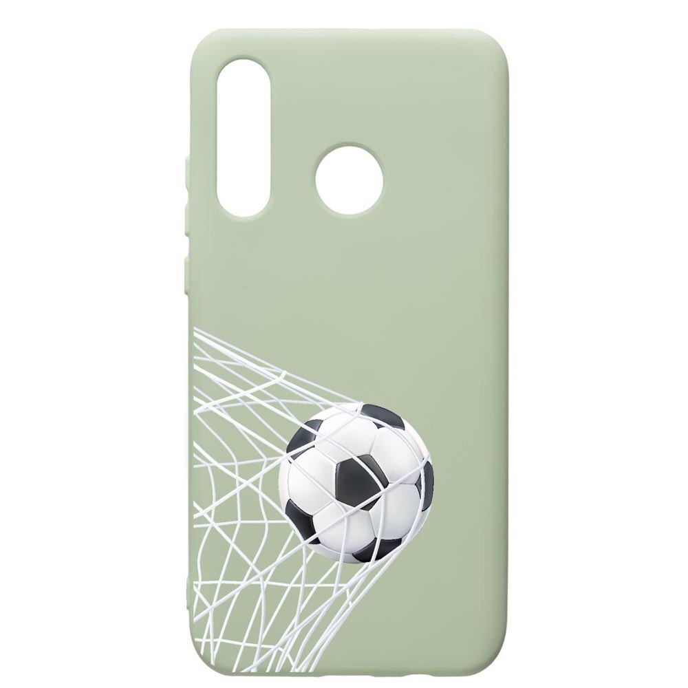 Husa Premium Silicon Compatibila Cu Huawei P30 Lite, Football - Gooaaal, cu interiorul din material textil, protectie camera, Beryl, PGR775