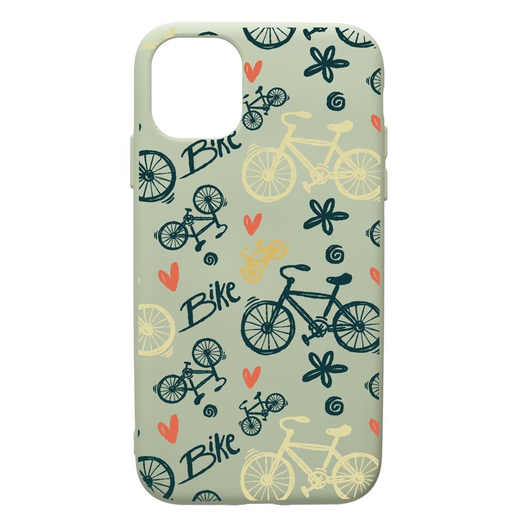 Husa Premium Silicon Compatibila Cu Apple iPhone 11, Bike Love, cu interiorul din material textil, protectie camera, Beryl, PGR781