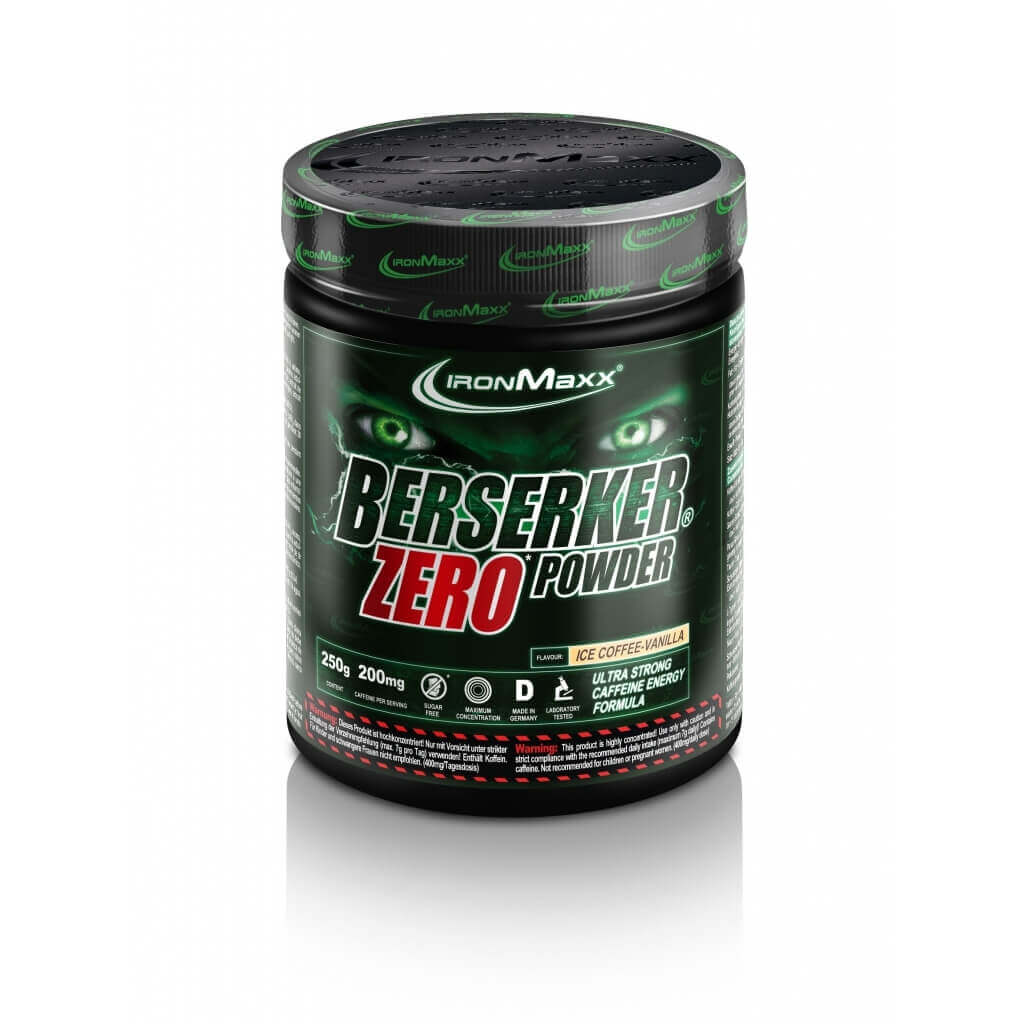 Supliment IronMaxx Berserker Zero, Cafea/Inghetata de vanilie, 250g