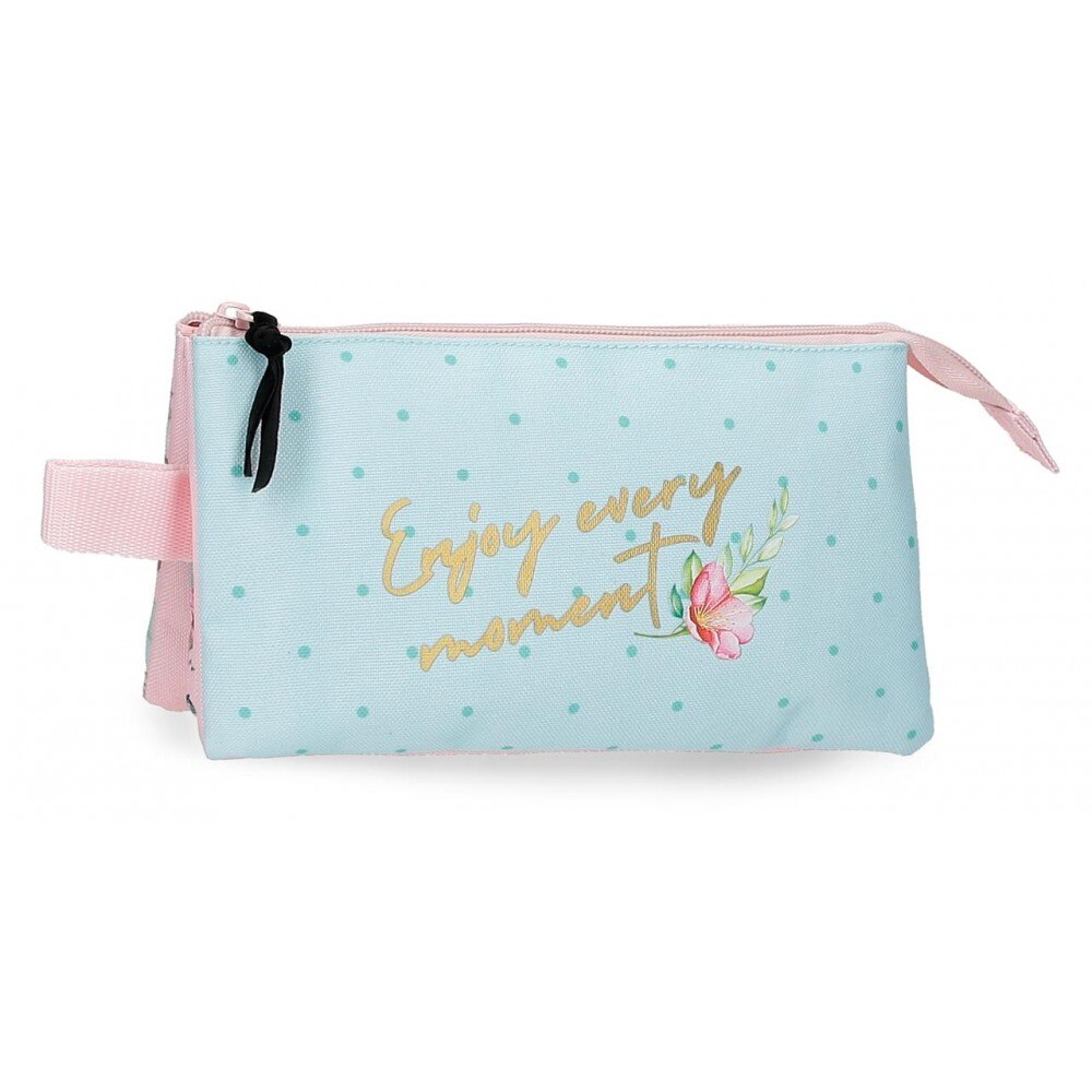 Penar scoala 3 compartimente, Movom Enjoy Every Moment, multicolor, 22x12x5 cm