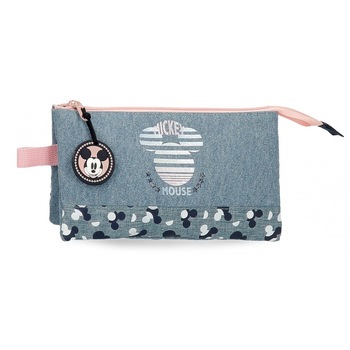 Penar scoala 3 compartimente, Mickey Denim, multicolor, 22x12x5 cm Penar scoala 3 compartimente, Mickey Denim, multicolor, 22x12x5 cm