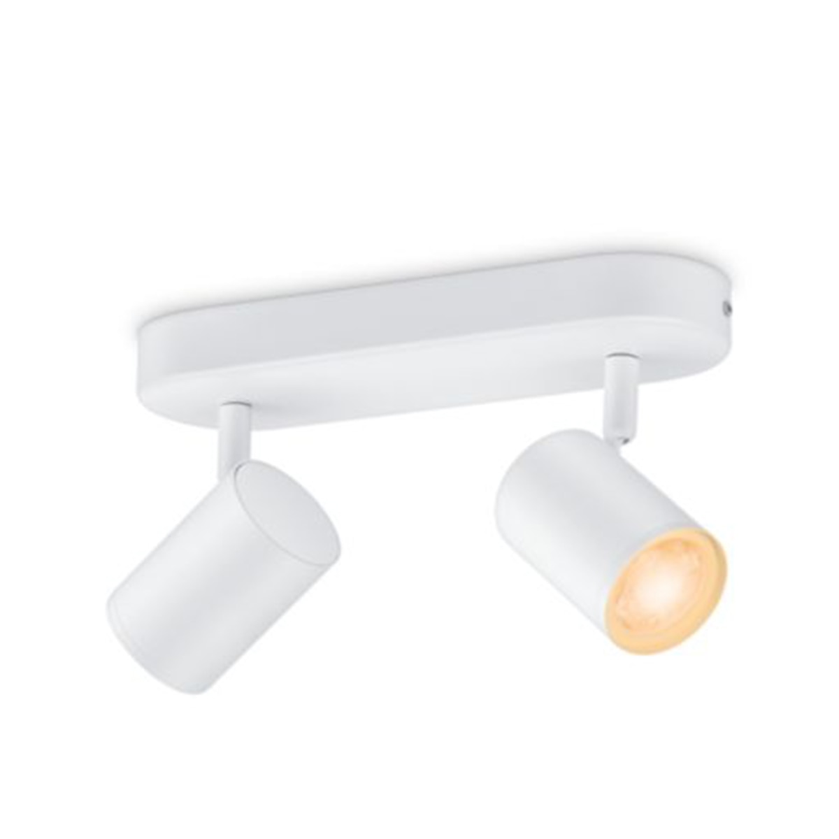 Spot inteligent WiZ Imageo, Wi-Fi, Bluetooth, RGB, 2x4.9W, 690 lm, lumina colorata, metal, Alb, clasa energetica G