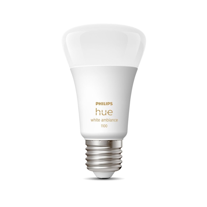 Philips Hue Smart LED izzó, Bluetooth, Zigbee, A60, E27, 8W (75W), 800 lm, fehér fény (2200-6500K)