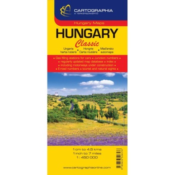 Harta rutiera Ungaria 1:450.000 Harta rutiera Ungaria 1:450.000