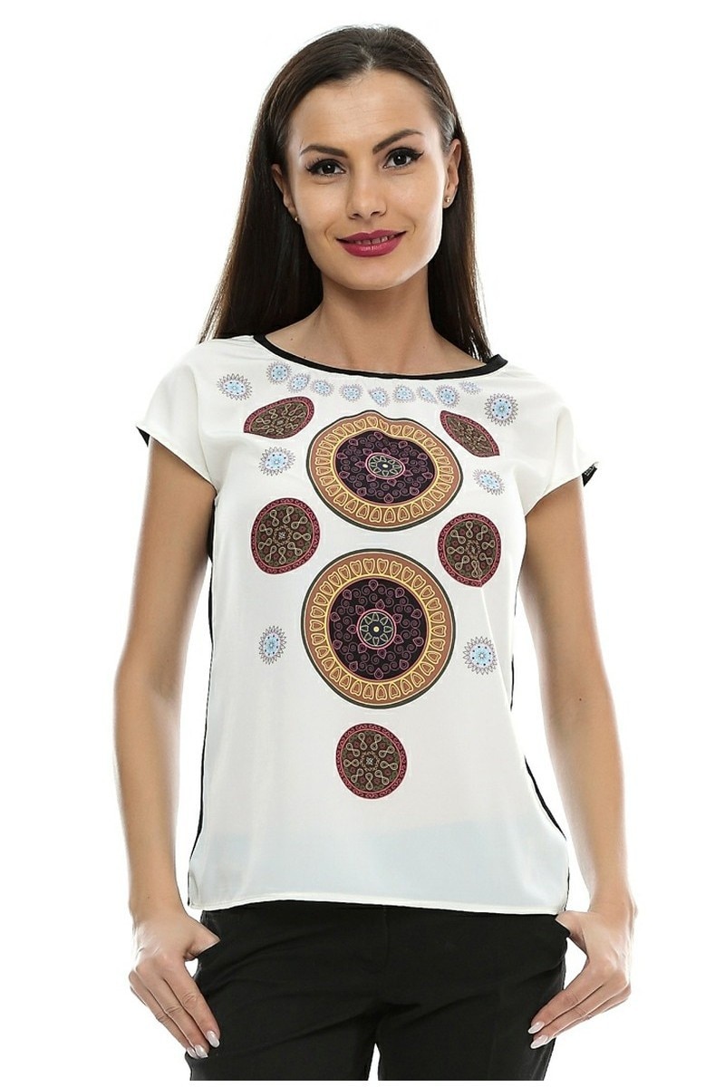 Bluza cu print digital B74, Multicolor