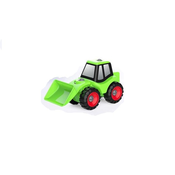 Magic Toys 3672863 DIY csináld magad összeszerelhető homlokrakodó munkagép zöld színben