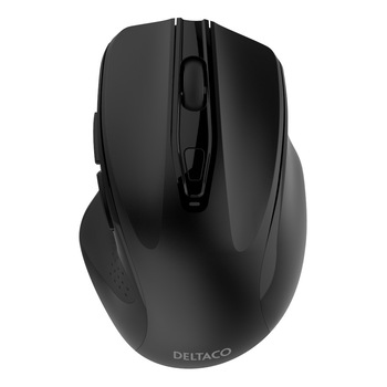 Mouse wireless silentios DELTACO, receptor USB, 2400 DPI, 6 butoane, manere laterale cauciucate, negru Mouse wireless silentios DELTACO, receptor USB, 2400 DPI, 6 butoane, manere laterale cauciucate, negru