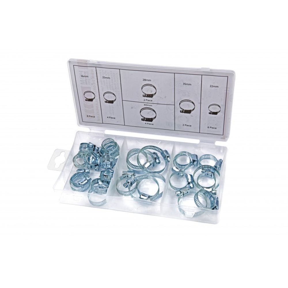 Set coliere, HBM, metalice, pentru furtun, 16- 40mm, 26 bucati