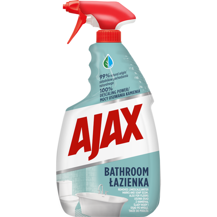 Спрей за почистване на повърхности за баня Ajax, 750 мл