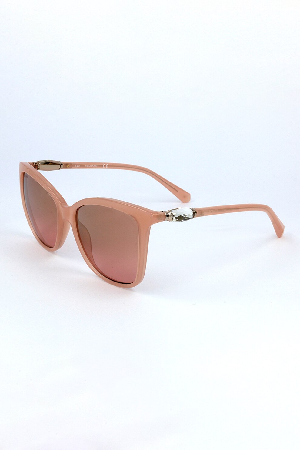 Swarovski, Ochelari de soare cat-eye cu lentile oglinda, Roz somon, 55-17-140 Standard