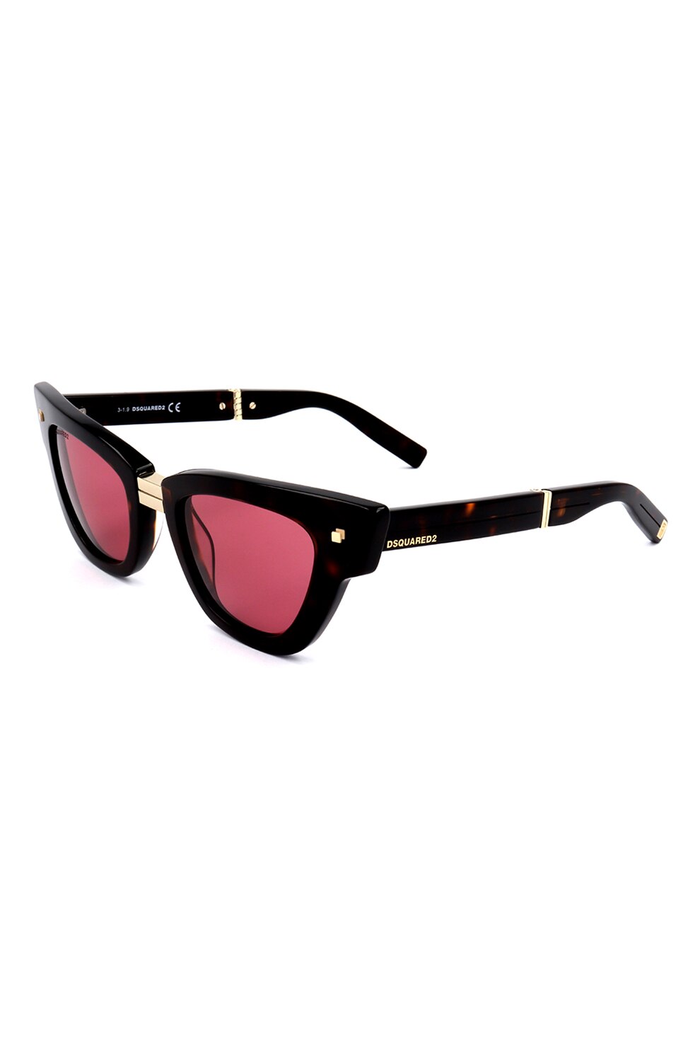 Dsquared2, Ochelari de soare cat-eye unisex, Maro/Auriu, 50-22-140 Standard