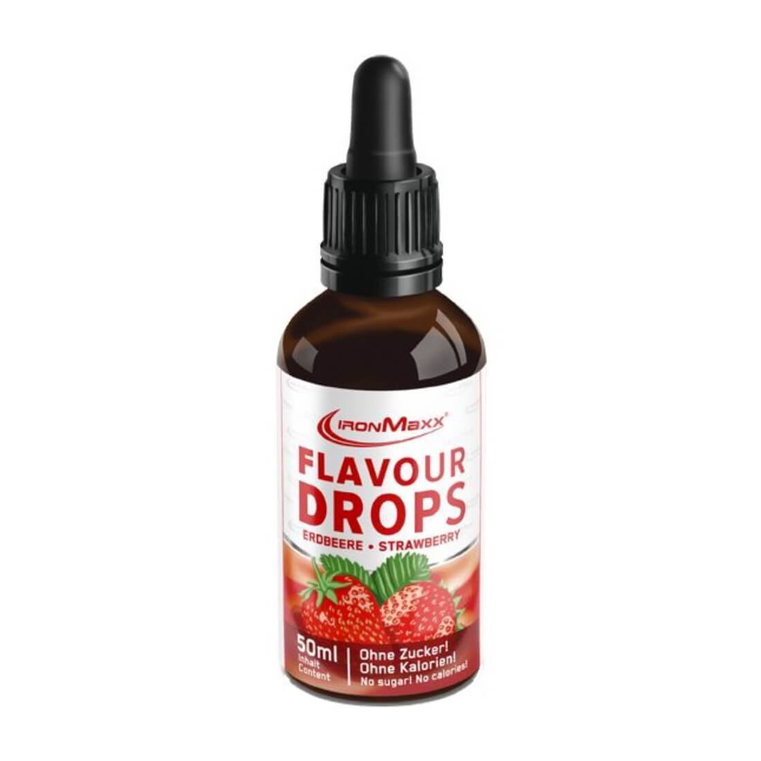Flavor Drops IronMaxx cu zero calorii, Capsuni, 50ml