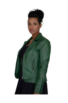 Geaca de piele Mariana CBL, 34 EU, Verde Geaca de piele Mariana CBL, 34 EU, Verde