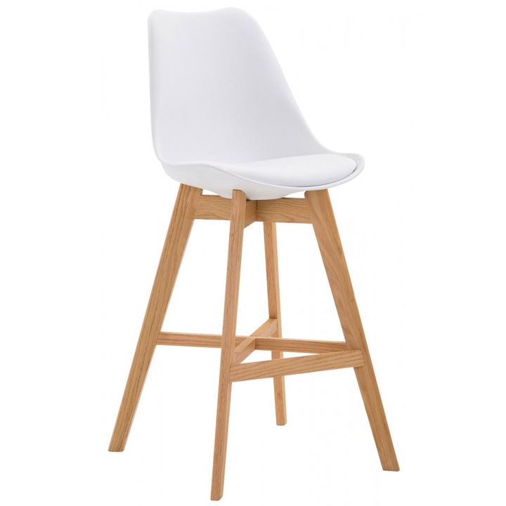 Scaun de bar BHM Germany, Cane, Alb