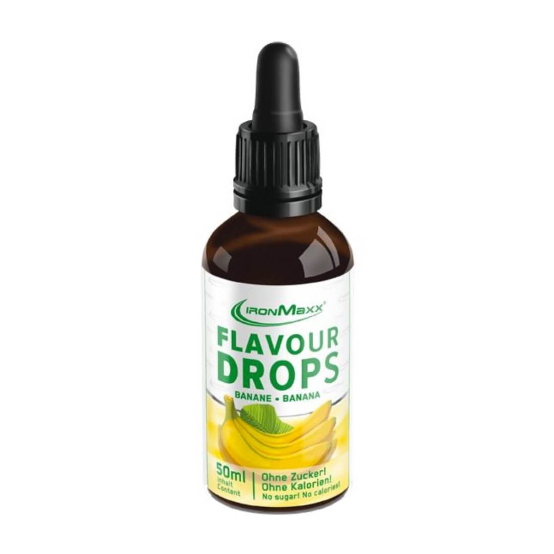 Flavor Drops IronMaxx cu zero calorii, Banane, 50ml