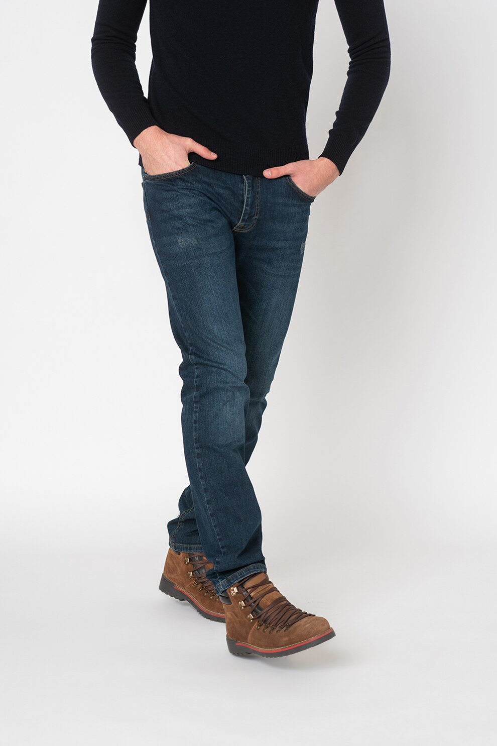 Lumberjack, Blugi slim fit cu aspect decolorat, Bleumarin, 36